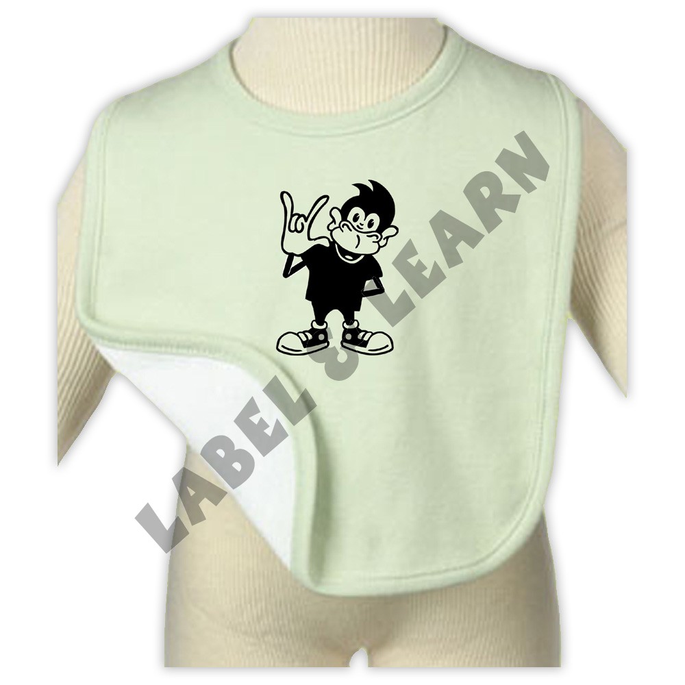 Green I Love You Bib